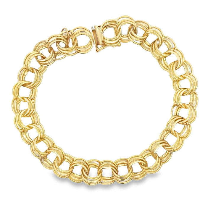 Pre-Owned 14K Yellow Gold Charm Link Bracelet – 9.5mm, 7 3/4"