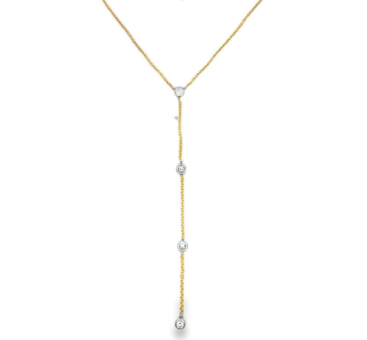 0.83 CTW Diamond by the Inch Drop Necklace in 14K Yellow Gold – 18" Chain + 3.25" Drop