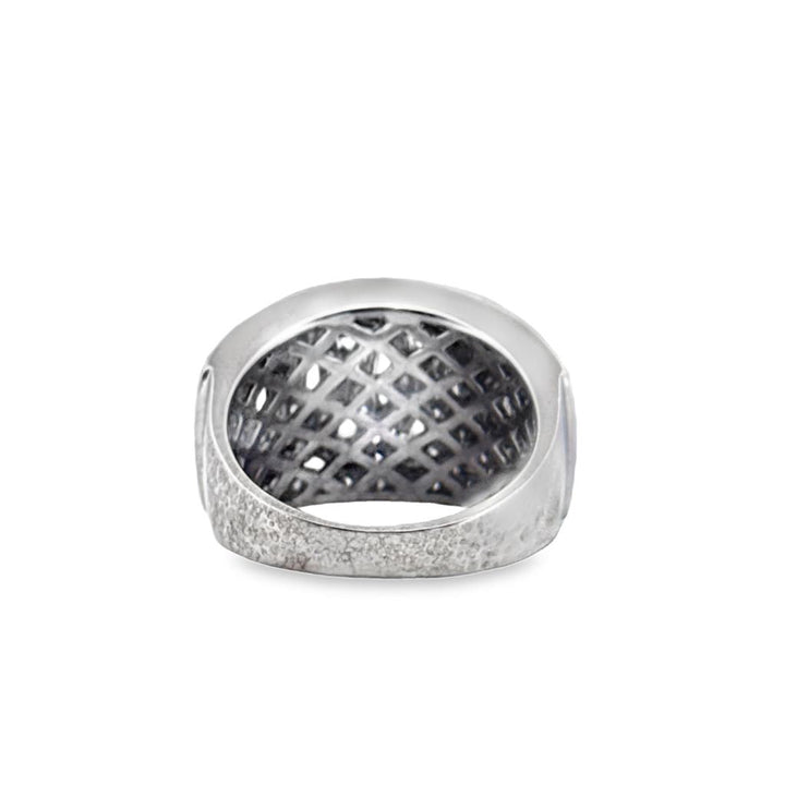 0.60 CTW Diamond Wide Dome Ring in 18K White Gold