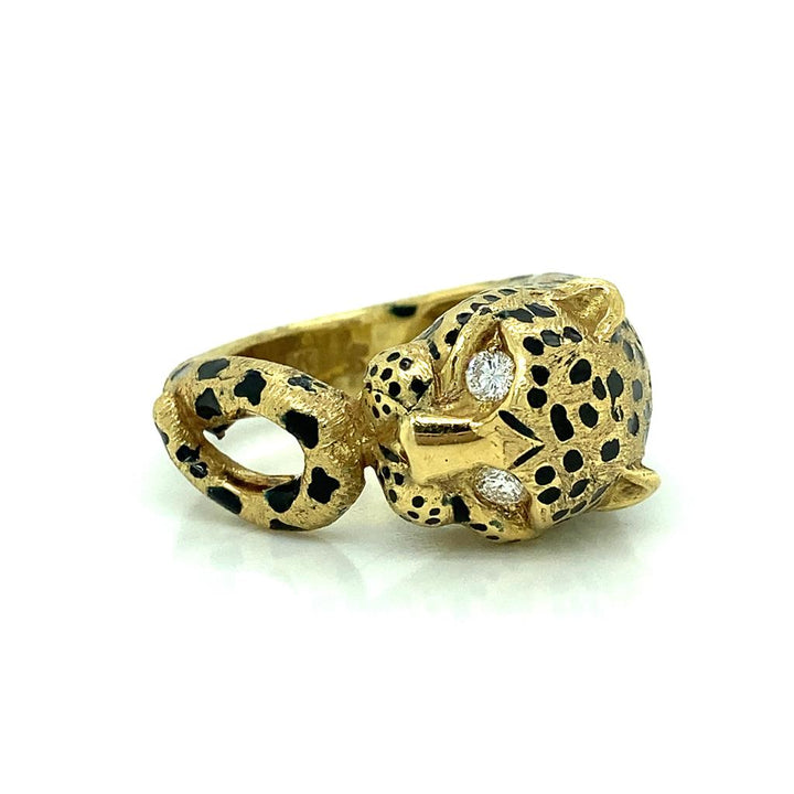 Sal Praschnik Enamel Cheetah Ring