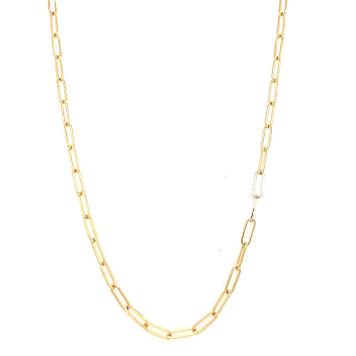 Doves 18K Yellow Gold 20" Paperclip Style Chain 2mm Wide