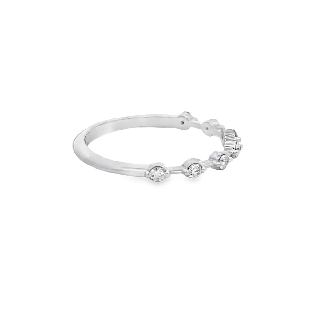0.17 CTW Diamond 18K White Gold Wedding Band – 2mm