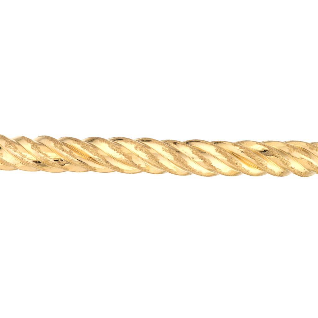 14K Yellow Gold Rope Bangle Bracelet