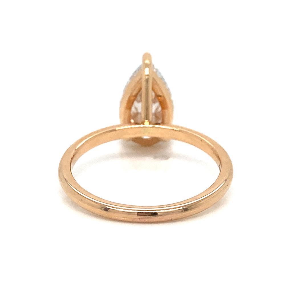 2.24ct Pear Shape Lab Grown Rose Gold Engagement Ring
