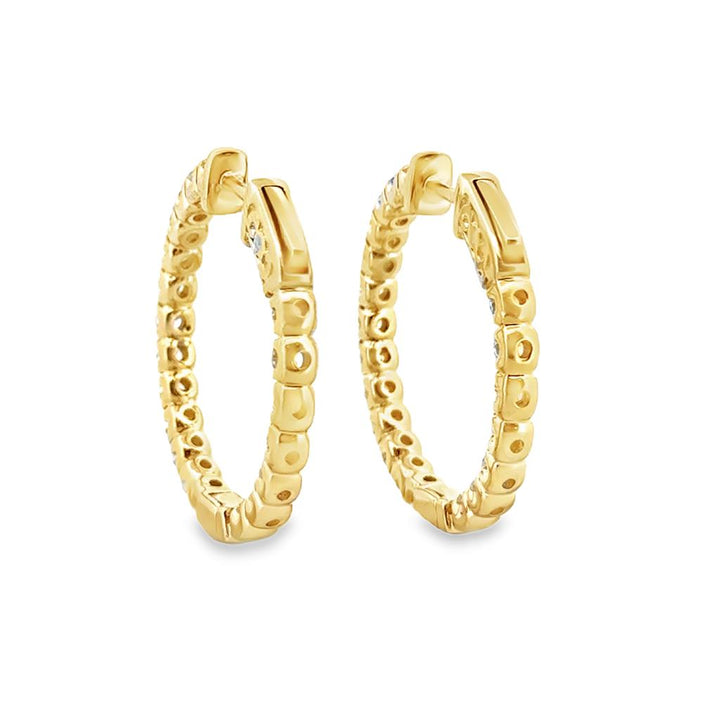 2.03 CTW Diamond Inside-Out Hoop Earrings 14K Yellow Gold – 25mm