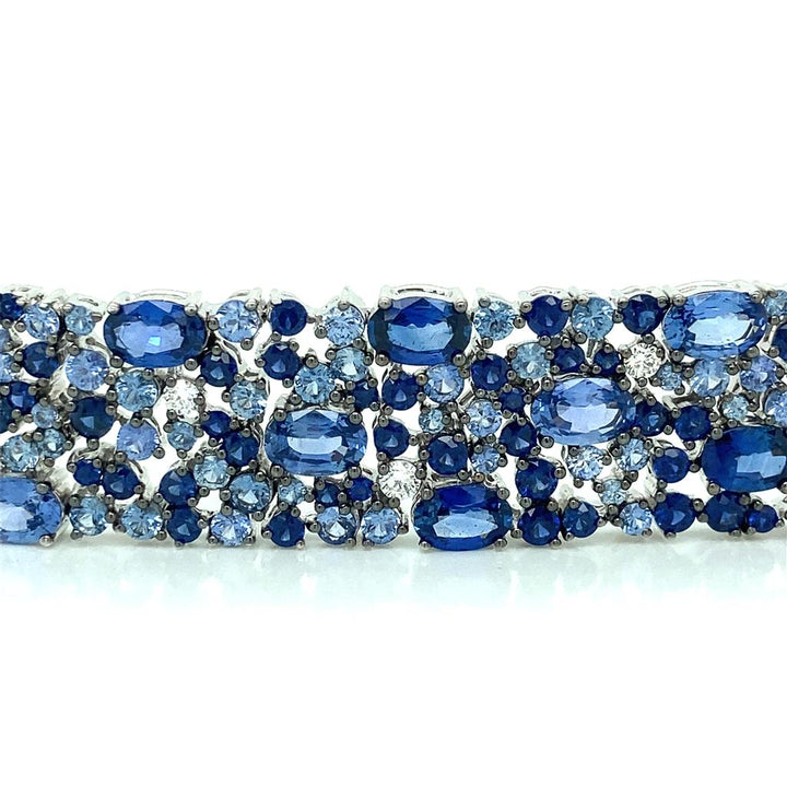 Robert Procop 26.66 CTW Blue Sapphire and Diamond 18K White Gold Bracelet