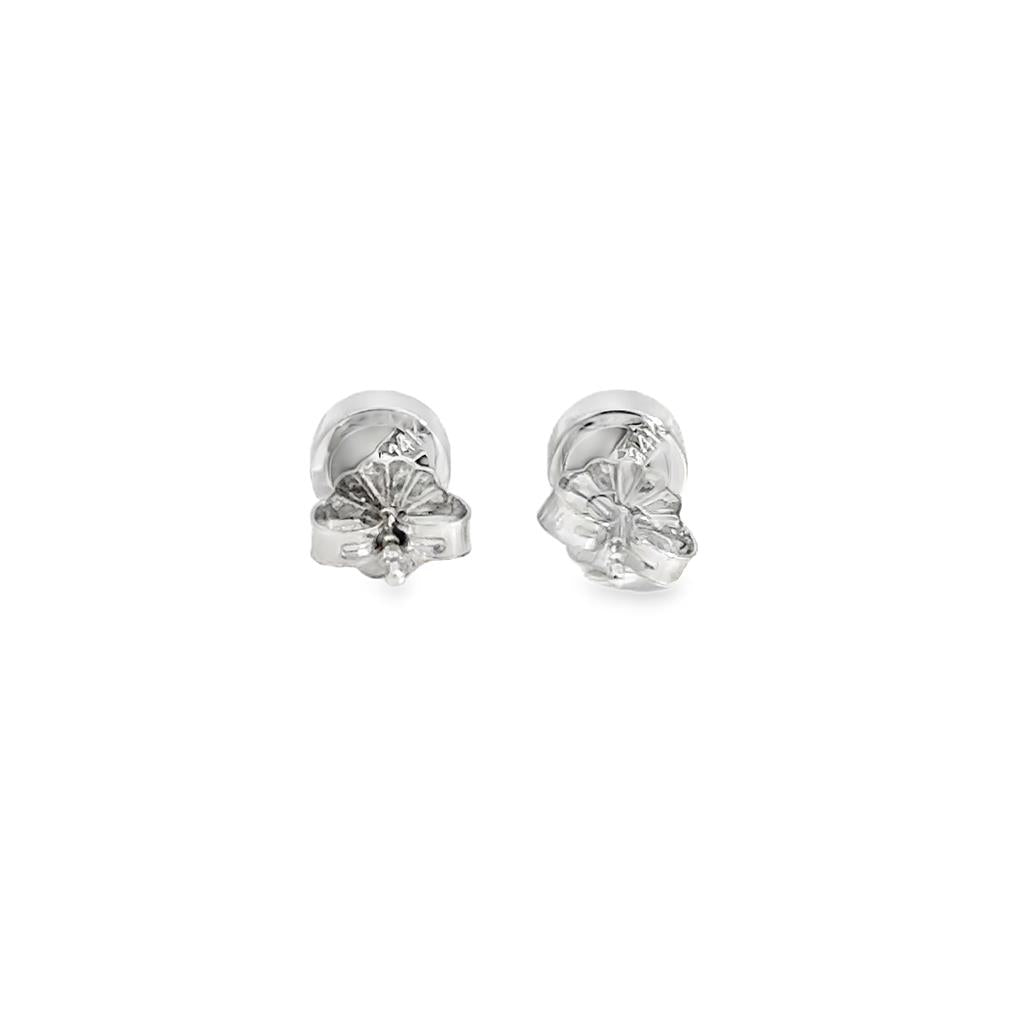 Opal Doublet Stud Earrings in 14K White Gold