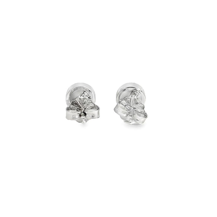 Opal Doublet Stud Earrings in 14K White Gold