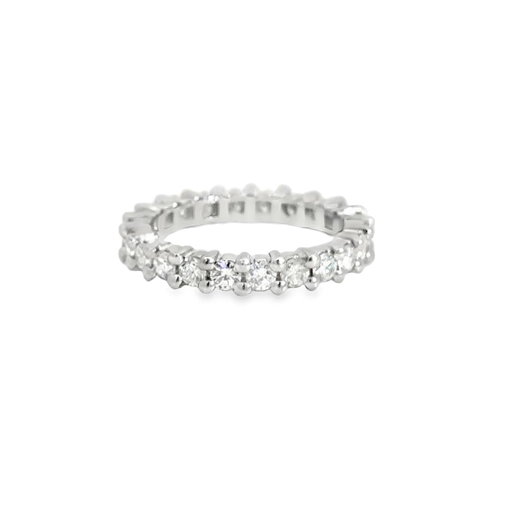 1.20ctw Diamond Eternity Band, 18K White Gold, 2.7mm, Size 7