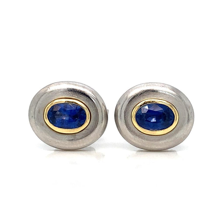 Platinum Blue Sapphire Earrings