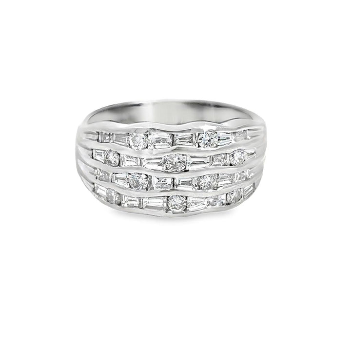 1.00 CTW Diamond 14K White Gold 10.5mm Wide Band Ring