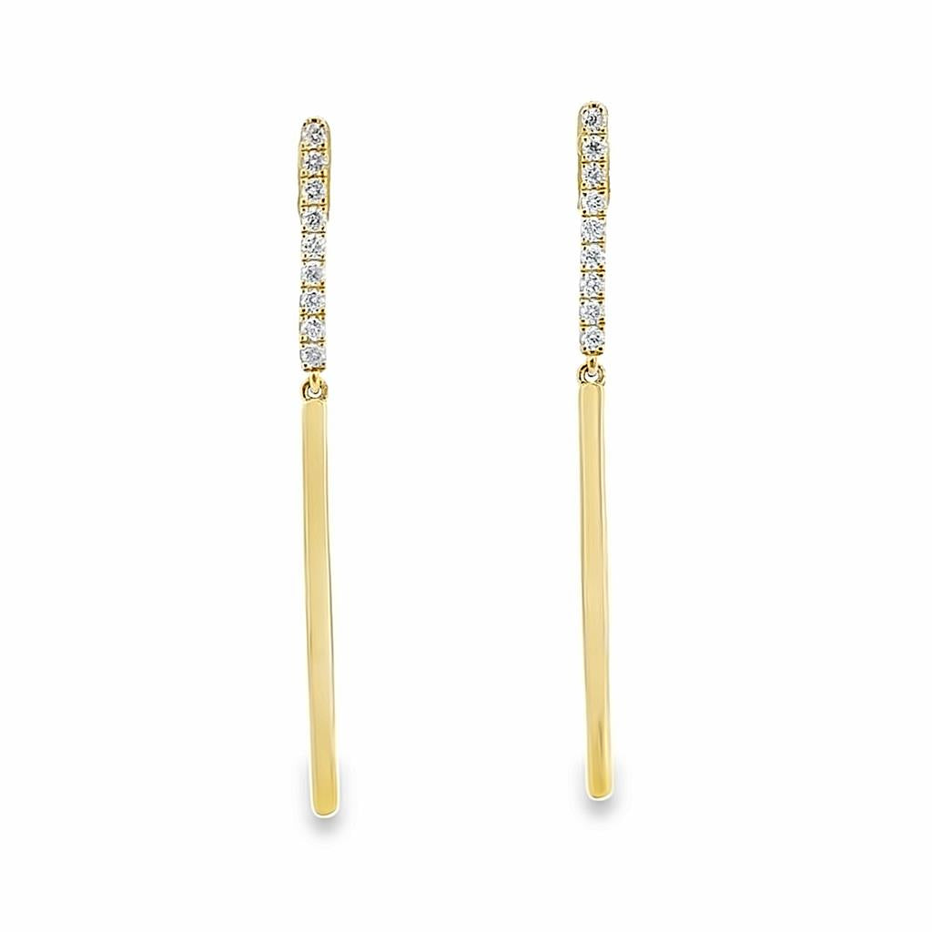 0.25 CTW Diamond Flexible Stick Earrings in 14K Yellow Gold