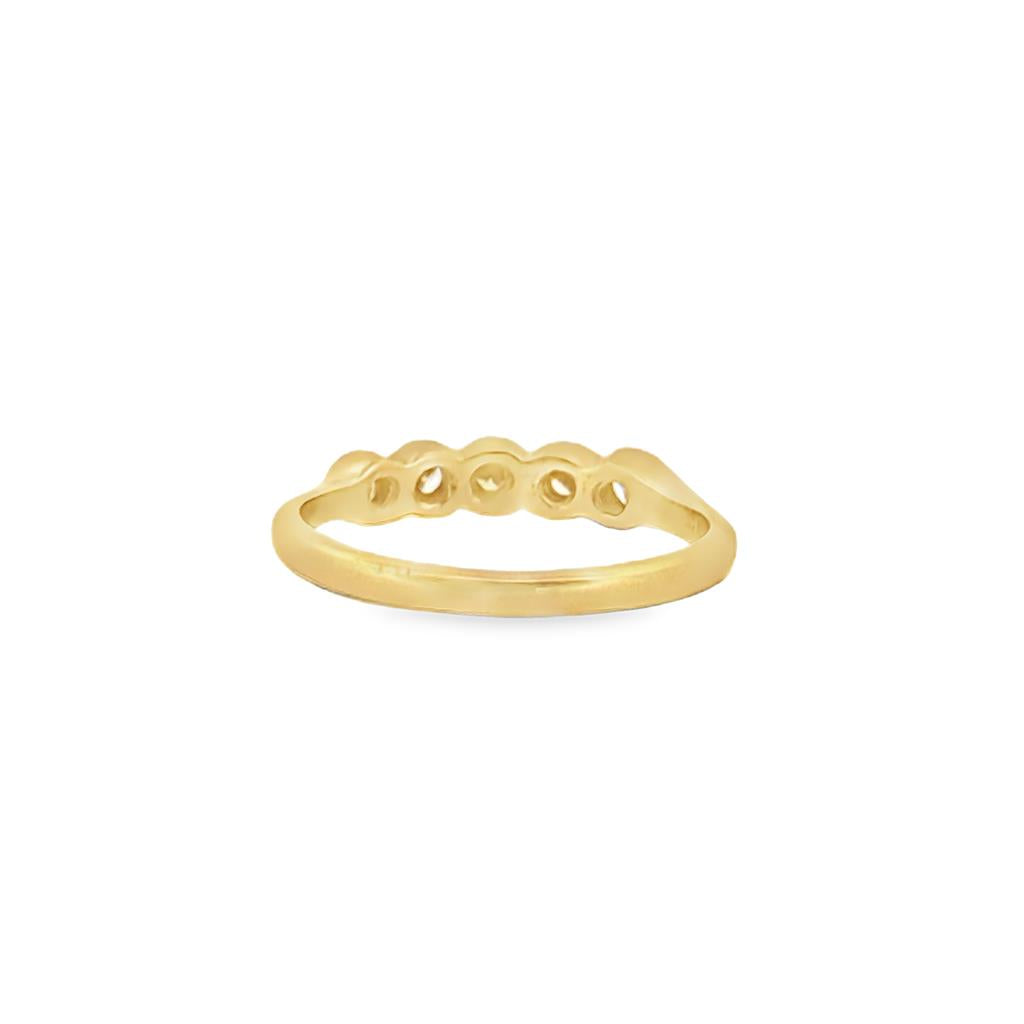 0.30 CTW Diamond 14K Yellow Gold Band Ring – 3mm Wide