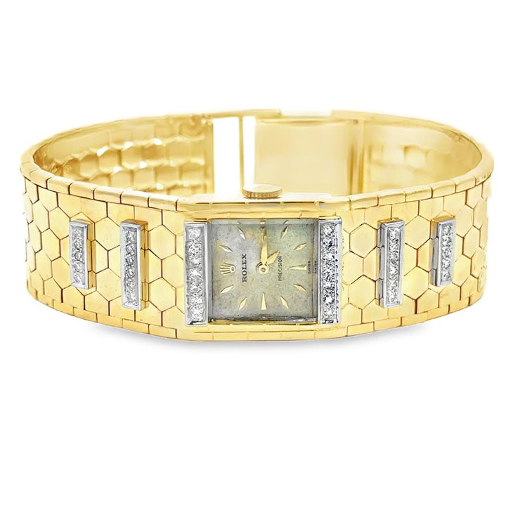 Rolex 0.36 CTW Diamond Vintage Ladies Watch – 18K Yellow Gold, 1960s