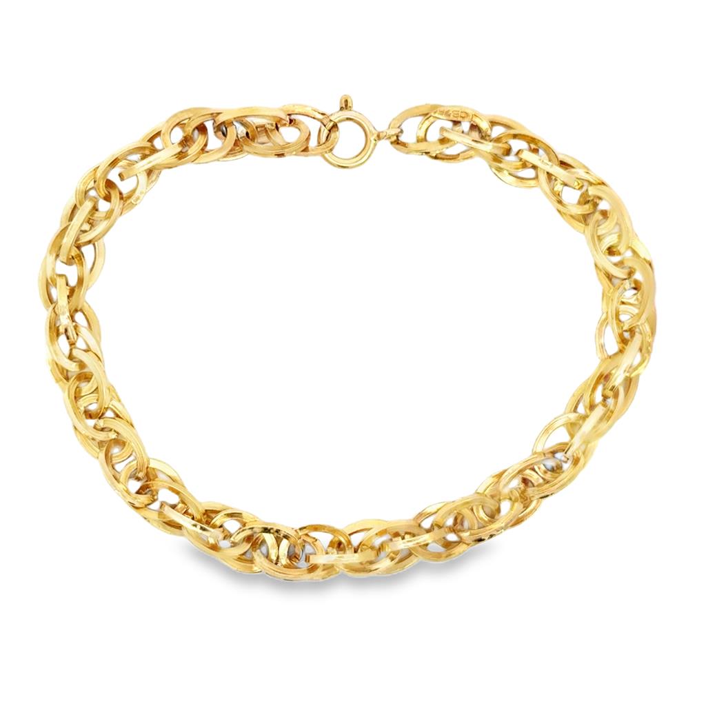 18K Yellow Gold 6.5mm Charm Link Bracelet – 7.5"