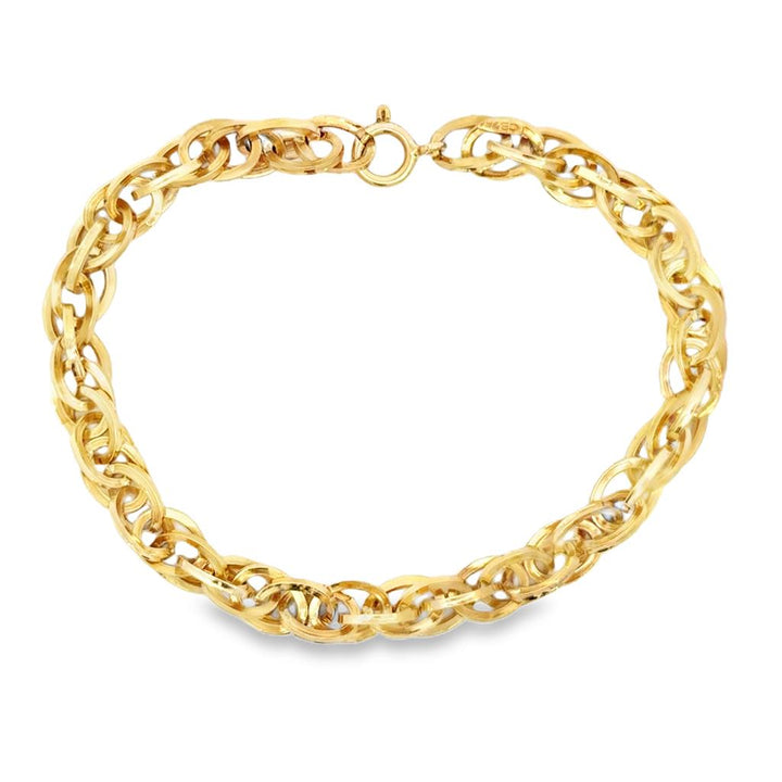 18K Yellow Gold 6.5mm Charm Link Bracelet – 7.5"