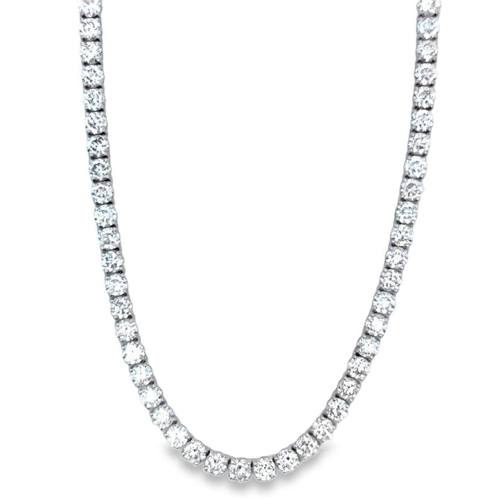 37.70 CTW Diamond 14K White Gold Tennis Necklace