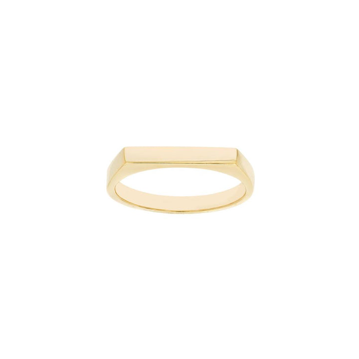 14K Yellow Gold Slim Signet Ring