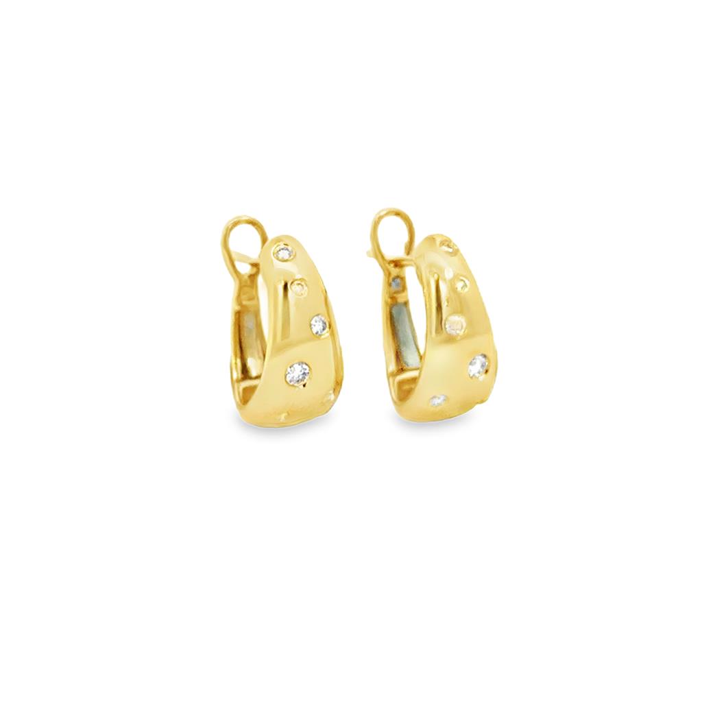 0.14 CTW Diamond 18K Yellow Gold Dome Earrings