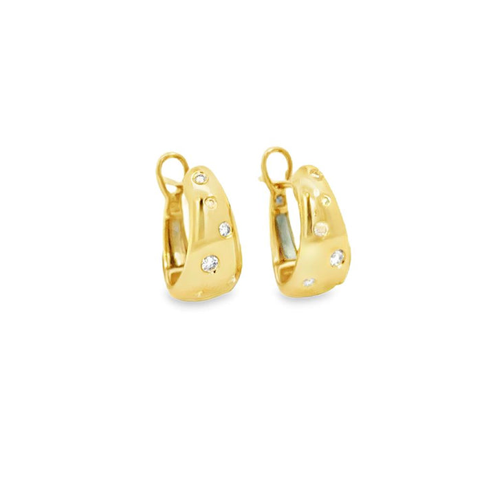 0.14 CTW Diamond 18K Yellow Gold Dome Earrings