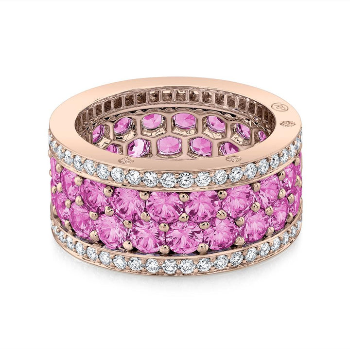 Robert Procop 5.82 CTW Pink Sapphire & Diamond American Glamour Eternity Ring