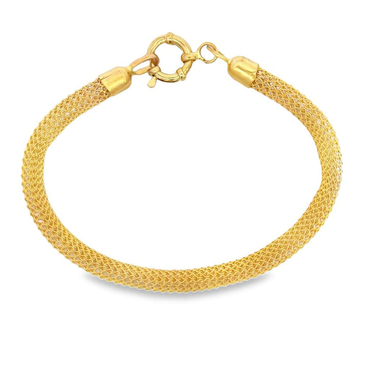 Pre-Owned 18K Yellow Gold Hollow Mesh Bracelet – 5mm, 7.5"