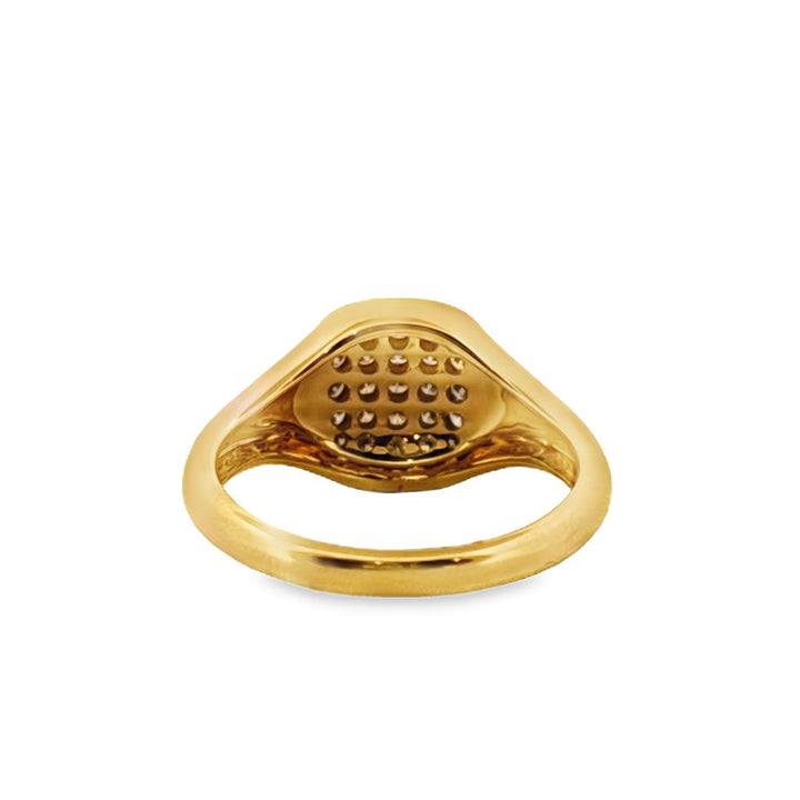 Doves 0.35 CTW Diamond 18K Yellow Gold Pave Cushion Ring