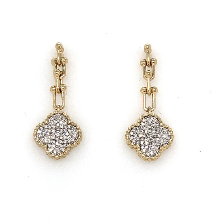 14K Yellow Gold Diamond Drop Earrings