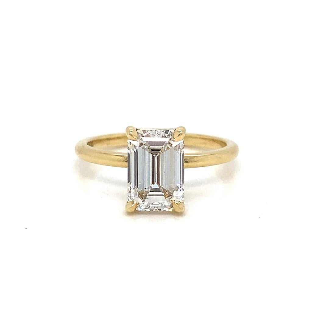 Semi-Mount Petite Solitaire Diamond 18K Yellow Gold Engagement Ring