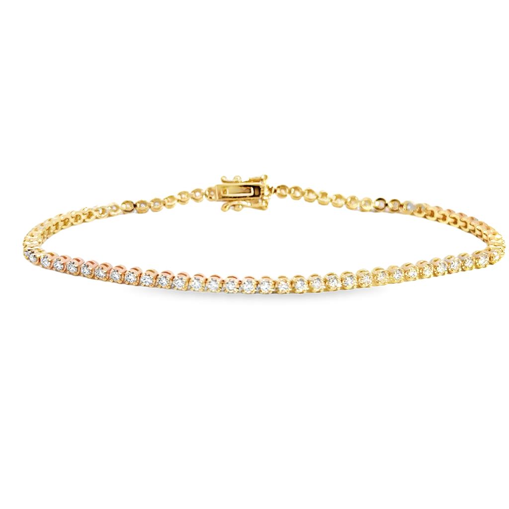 1.15 CTW Diamond 14K Yellow Gold Mini Tennis Bracelet