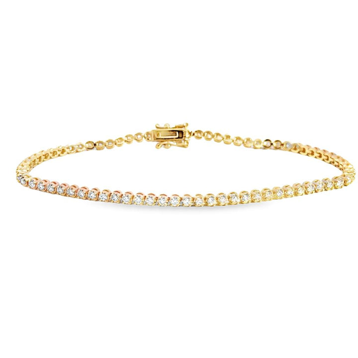 1.15 CTW Diamond 14K Yellow Gold Mini Tennis Bracelet