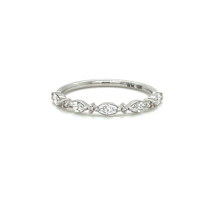White Gold Marquise and Round Diamond Band