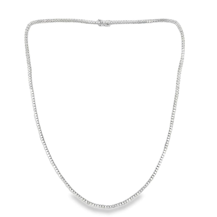 5.04 CTW Diamond 3- Prong Tennis Necklace in 14K White Gold