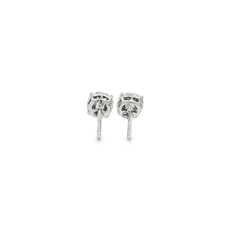 0.21 CTW Diamond Mosaic Halo Stud Earrings 18K White Gold