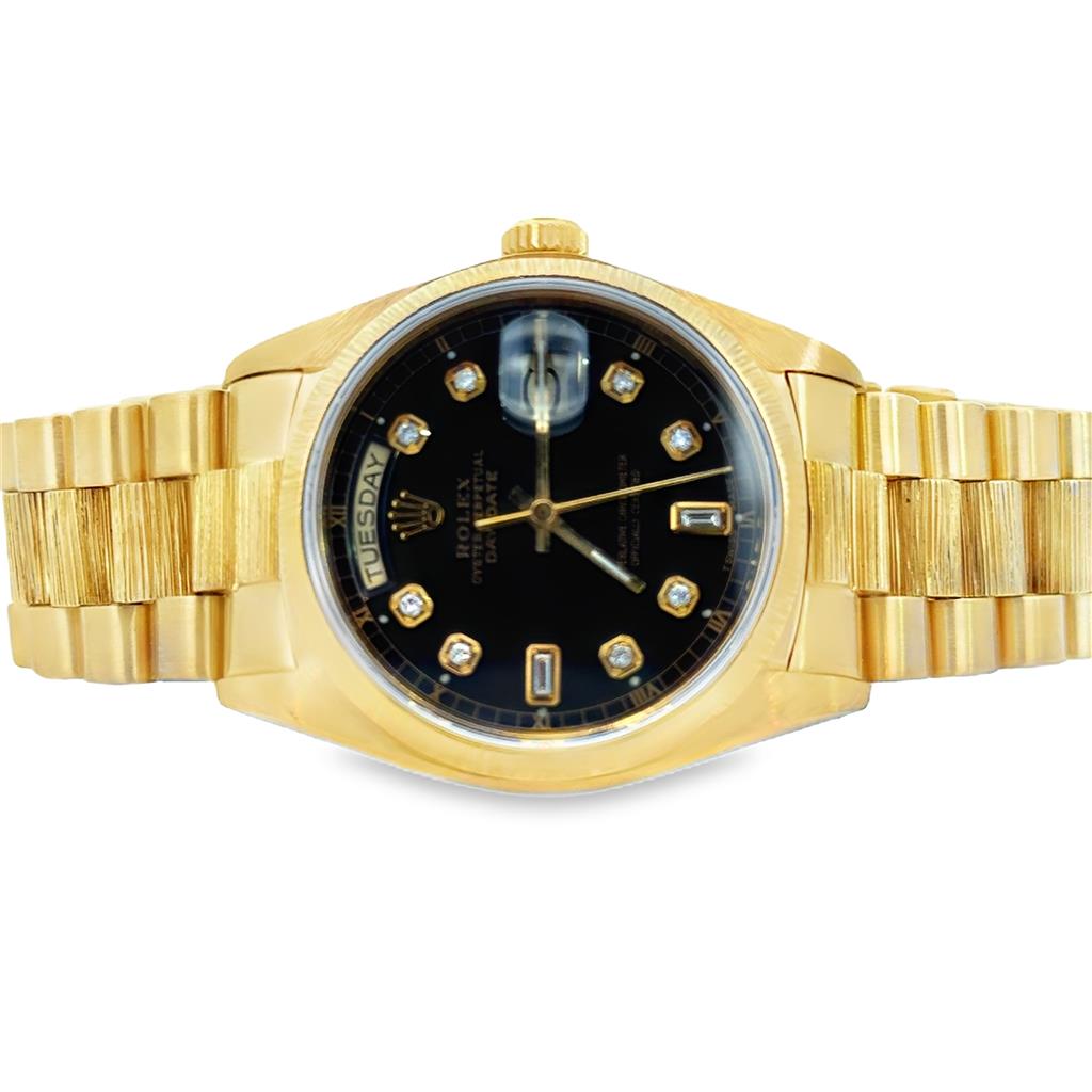 Pre-Owned 1978 Rolex Day-Date President 18K Yellow Gold Watch with Custom Diamond Dial