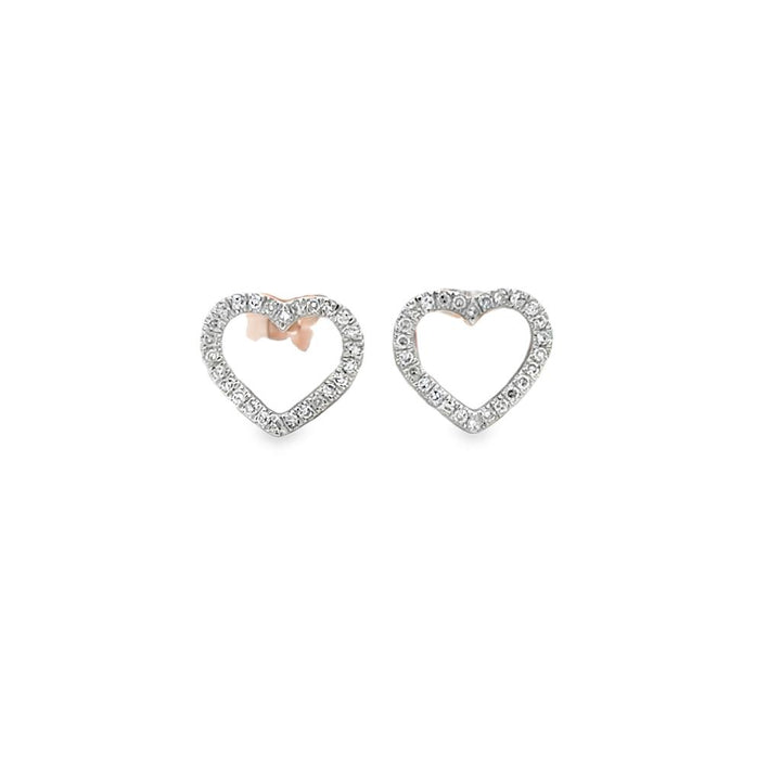Pre-Owned Diamond Heart Stud Earrings 14K Rose Gold – 8mm