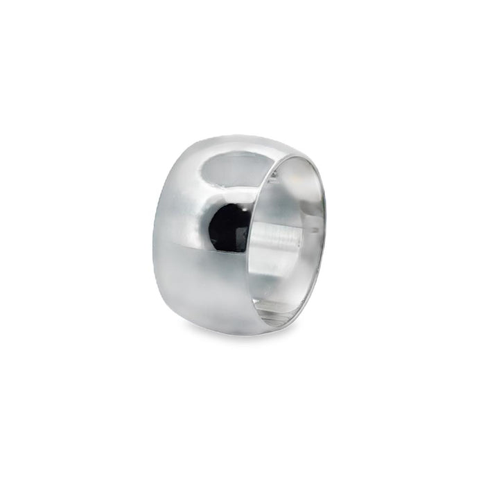 14K White Gold 10mm Wide Heavy Band Ring – Size 5 3/4
