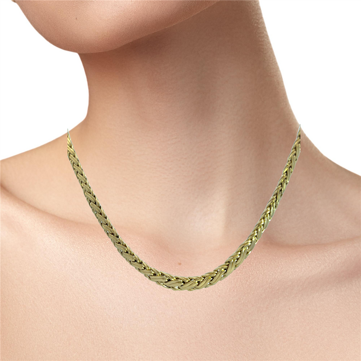 Tiffany & Co. 18K Yellow Gold Byzantine Weave Necklace – 16.25" Length