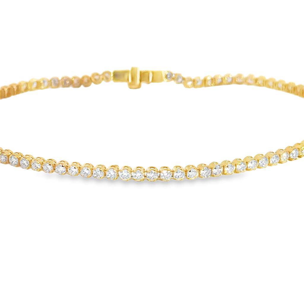 1.91 CTW Diamond Micro Tennis Bracelet in 18K Yellow Gold – 2mm