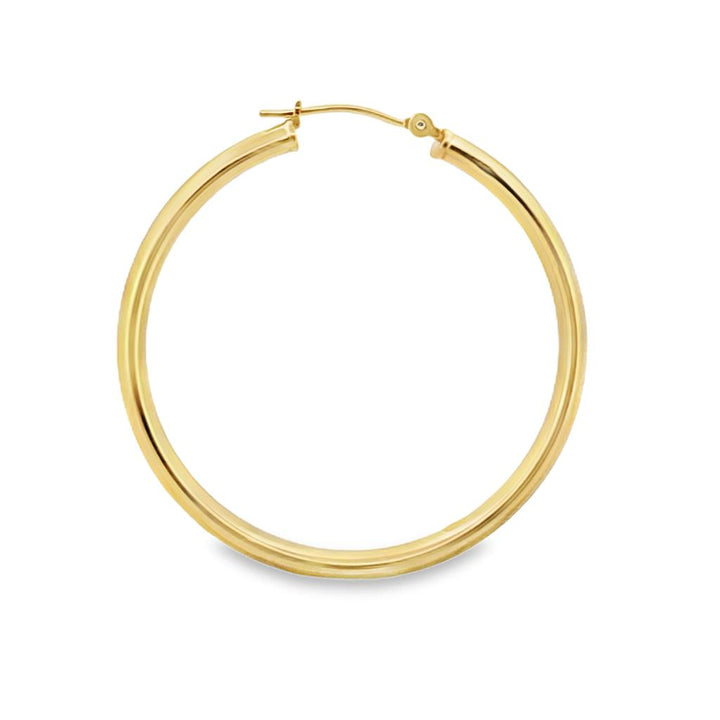 Large 14K Yellow Gold Hoop Earrings – 1.5" Hollow with 4.5mm Width