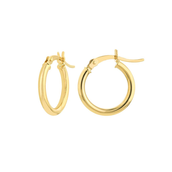 14K Yellow Gold Polished Hoop 1/2 Inch Earrings