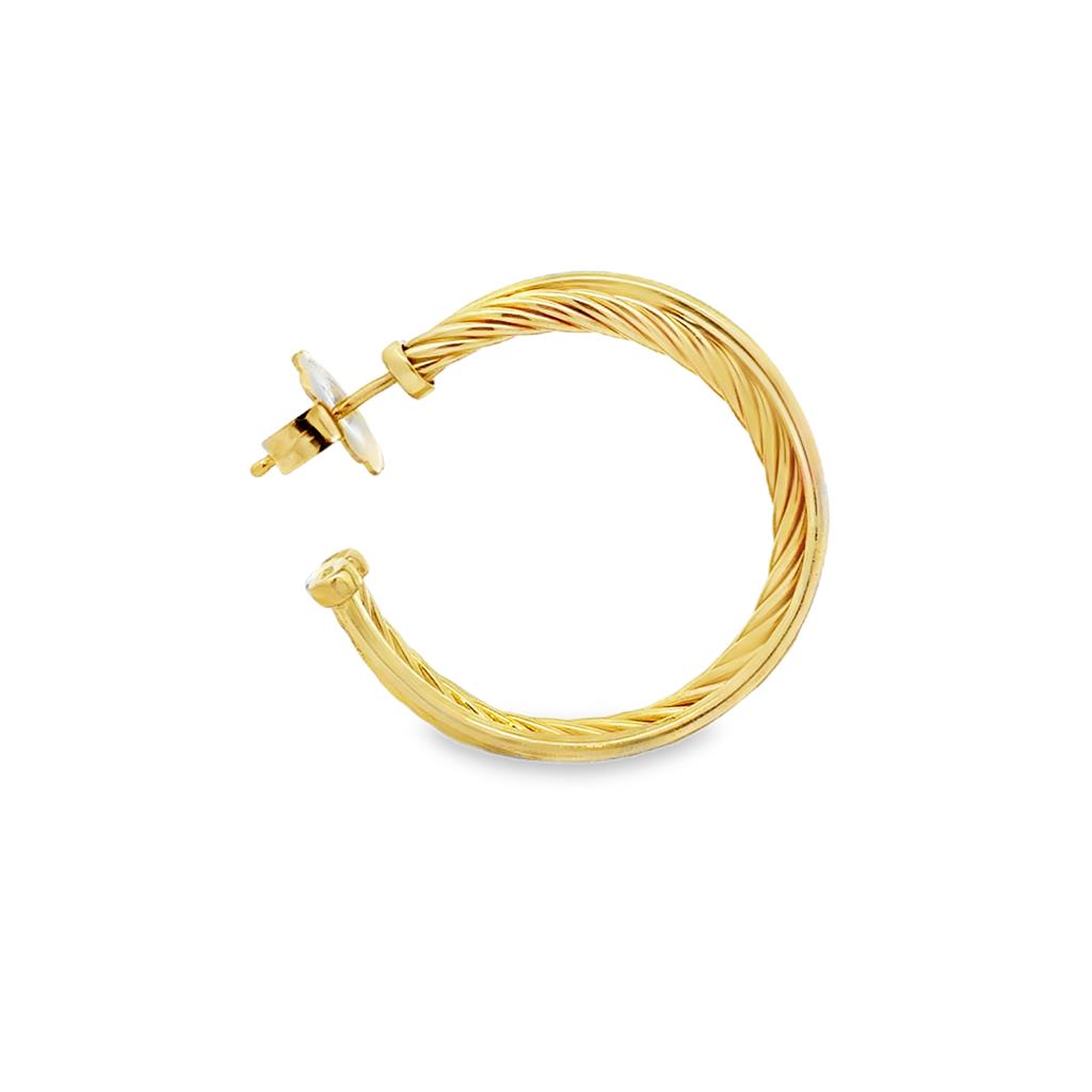 Pre-Owned David Yurman 18K Yellow Gold Twisted Hoop Earrings – 1 1/4"