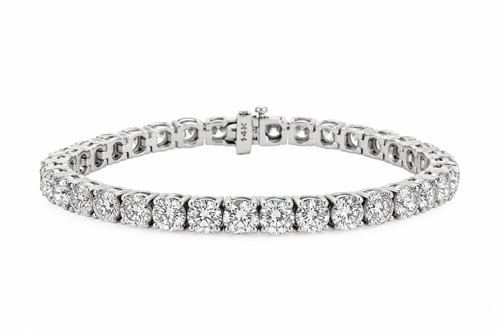 17.87 CTW Round Brilliant Diamond 14K White Gold Tennis Bracelet