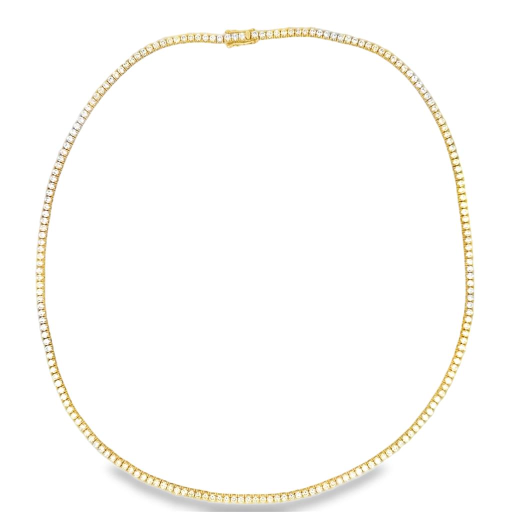 5.50 CTW Diamond 14K Yellow Gold Tennis Necklace