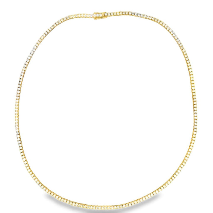 5.50 CTW Diamond 14K Yellow Gold Tennis Necklace