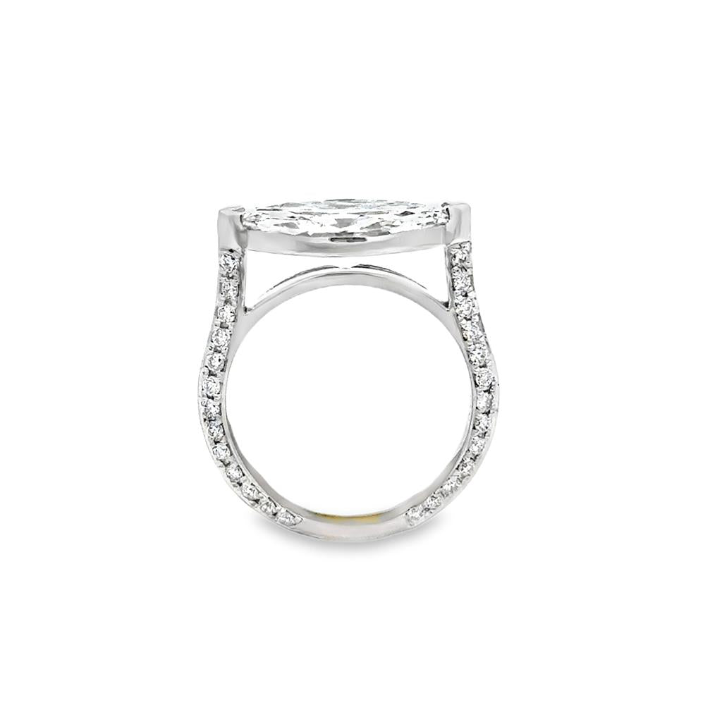 2.40 CT Marquise Diamond East-West Engagement Ring, GIA F SI2