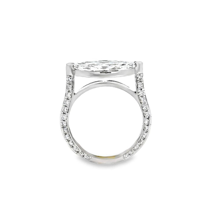 2.40 CT Marquise Diamond East-West Engagement Ring, GIA F SI2