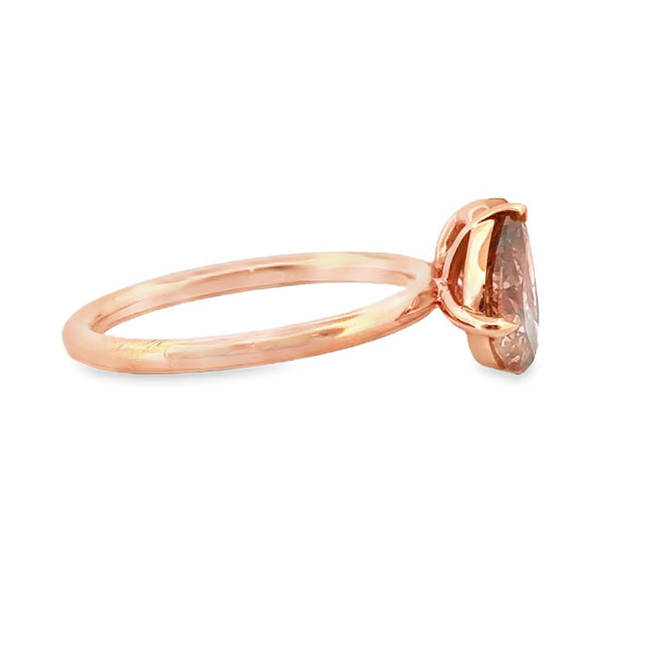 2.49 CTW Champagne Diamonds 18K Rose Gold Ring