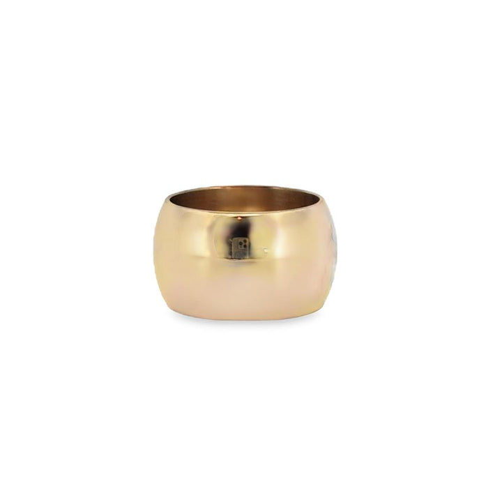 14K Yellow Gold 12mm Wide Heavy Band Ring – Size 5