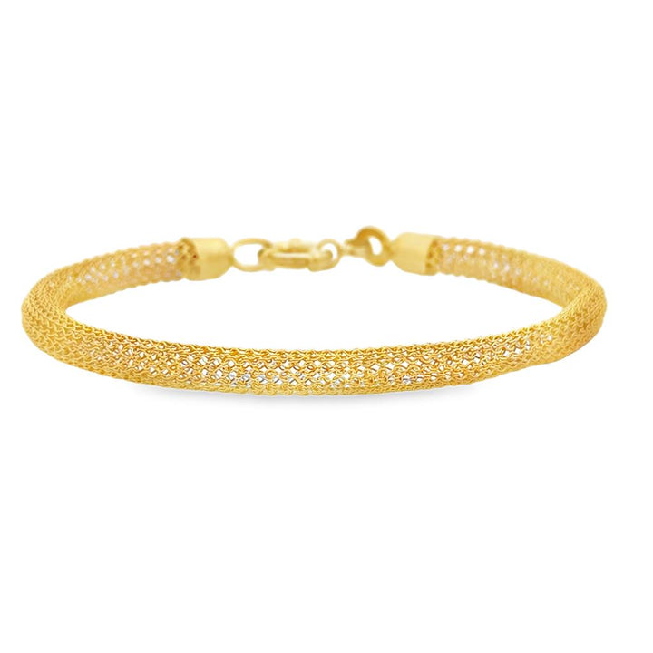 Pre-Owned 18K Yellow Gold Hollow Mesh Bracelet – 5mm, 7.5"